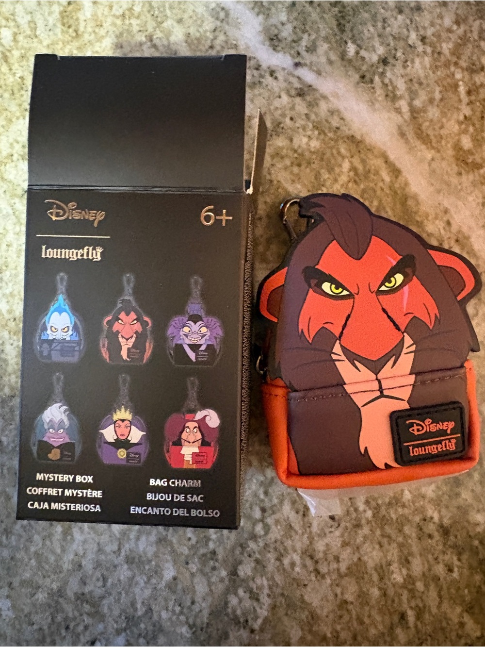 Loungefly Scar Villain Face Mini Bag Charm - Orange, Brown & Black